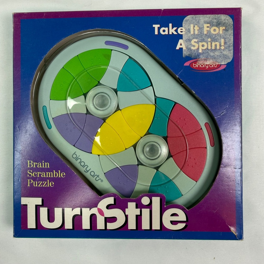 Vintage 1996 Binary Arts TurnStile Brain Scramble Puzzle Handheld Logic Game